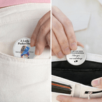 Personalized A Little Pocket Hug Cartoon Couple Character Coin with Name and Display Stand Valentine's Day Anniversary Gift for Couple