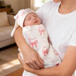 Personalisierte niedlichen Bogen weichen Swaddle Hut Bademantel Set mit Namen Baby Dusche Geburtstag Geschenk für Neugeborene neue Mütter