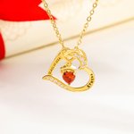 Personalised Graduation Cap Birthstone Heart Necklace Dainty Jewellery with Engraved Name and Year Graduation Gift for Graduates