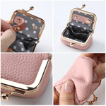 Personalized Pearl Effect Initial Birth Flower Portable Genuine Leather Jewelry Box with Kiss Lock and Name Daily Use Birthday Gift for Women