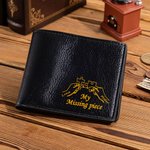 Personalised Multicolor My Missing Piece Men's PU Leather Wallet with Names Valentine's Day Anniversary Gift for Boyfriend Husband