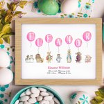 Cornice per foto personalizzata con nome e data Battesimo e compleanno di Pasqua per bambini appena nati