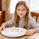 Gepersonaliseerde Waterverf Krans Bloemen Paaseieren Initiaal 100% Katoenen Servet met Kleurrijke Naam Tafel Decoratie Paasgeschenk voor Kinderen Familie