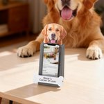 Personalized Cute Pet Face Photo Paw Bone Design Phone Holder with Text Desk Decor Daily Use Birthday Gift for Pet Owners