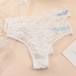 Personalised Sexy Bride Underwear White Lace Thong with Text Honeymoon Valentine's Day Wedding Bridal Shower Gift for Her