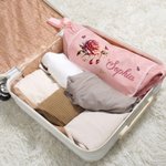 Personalized Birthstone Birth Flower Multi-Compartment Hair Styling Tool Pouch with Name Birthday Gift for Women Hairdressers