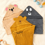 Personalized Animal Hooded Embroidered Soft Throw Blanket with with Name Daily Use Birthday Baby Shower Gift for New Moms Babies