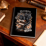 Personalized Dragon Design A5 Spiral Notebook with Name and 120 Lined Pages Office Use Birthday Gift for Dragon-Loving Readers Bookworms