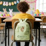 Personalized Cute Peter Rabbit Duck Easter Eggs School Bag with Name Easter Birthday Gift for Kids