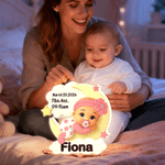 Personalized 3D Clay-Style Baby Appearance Acrylic Night Light with Name Date and Birth Information Room Decor Baby Shower Birthday Gift for Newborns