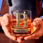 Las rosas simbolizan el amor, las iniciales nos representan - Vaso de whisky Old Fashioned personalizado de 295 ml