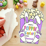 Personalized Cute Popcorn Rabbit Easter Waterproof Stickers Labels with Name Gift Decoration Easter Day Party Favors for Kids
