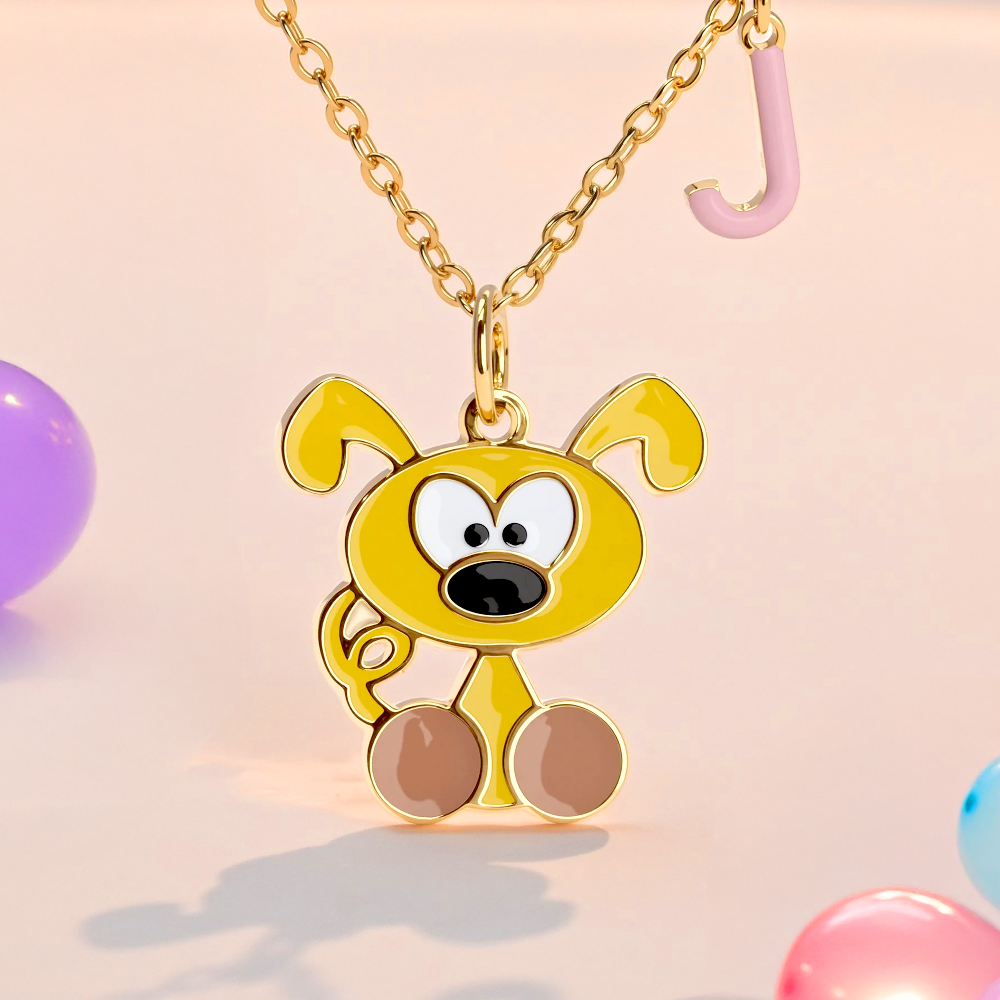 Collier Marsupilami à longue queue personnalisé avec nom Cadeau d'anniversaire pour femmes filles enfants | Callie × Marsupilami®.