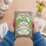 Personalized Cute Popcorn Rabbit Easter Waterproof Stickers Labels with Name Gift Decoration Easter Day Party Favors for Kids