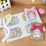 Personalized Cute Popcorn Rabbit Easter Waterproof Stickers Labels with Name Gift Decoration Easter Day Party Favors for Kids