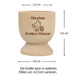Personalisierter Kaninchen- oder Osterei-Design Eierbecher aus Holz mit Namens- und Textgravur Ostern Geschenk für Familie und Kinder