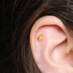 Boucles d'oreilles personnalisées avec pierre de naissance Cartilage d'avion Bijoux unisexe Cadeau d'anniversaire pour Pilote Cabin Crew Travel Enthusiast