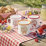 Personalisierte Multicolor Kranz Polka Dot Bow Osterei Hase 12 oz Emaille Becher mit Namen Ostern Geschenk für Kinder