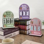 Personalized Plant Books Wooden Read Tracker with Name Bookshelf Decor Daily Use Birthday Gift for Bookworms