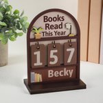 Personalized Plant Books Wooden Read Tracker with Name Bookshelf Decor Daily Use Birthday Gift for Bookworms