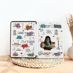 Custodia per Kindle personalizzata con nome e personaggio animato con citazione da libro - Regalo ideale per compleanni per donne e ragazze