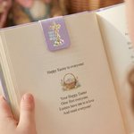 Personalized He Is Risen Easter Egg PU Leather Magnetic Bookmark Clip with Name Birthday Easter  Gift for Book Lovers