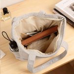 Gepersonaliseerde pareleffect geboorte bloem Corduroy grote tas met naam en initiaal dagelijks gebruik verjaardagscadeau voor haar