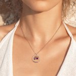 Collar personalizado en forma de anillo con 1 a 6 piedras de nacimiento y texto grabado regalo de cumpleaños o Día de la Madre para mujer