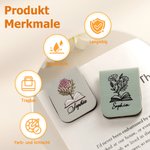 Personalisiertes Geburtsblumen-Design Lesezeichen aus PU-Leder mit Namen und Muster in Farbe oder Schwarz-Weiß Geburtstag Geschenk für Buchliebhaber