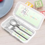 Set di posate personalizzate con nome e custodia per uso quotidiano - Regalo ideale per compleanni e occasioni speciali per bambini