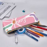 Personoitu tanskalainen kukkakuvioitu penaalilaukku nimellä kannettava koulutarvike lahja lapsille opiskelijoille koulun alkuun