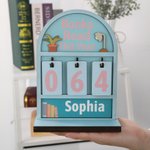 Personalized Plant Books Wooden Read Tracker with Name Bookshelf Decor Daily Use Birthday Gift for Bookworms