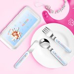 Set di posate personalizzate con nome e custodia per uso quotidiano - Regalo ideale per compleanni e occasioni speciali per bambini