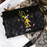 Personalised Yellow-Spotted Leopard Marsupilami PU Leather Makeup Bag with Name Travel Essentials Birthday Gift for Women | Callie × Marsupilami®