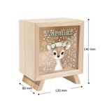 Salvadanaio in legno personalizzato con nome e animali carini in stile cartone animato - Regalo di compleanno per bambini