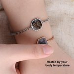 Personalized Heat-Activated Hidden Photo Bracelet with Engraved Text Dainty Jewelry Memorial Anniversary Birthday Gift for Couple Best Friend
