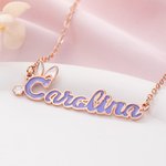 Collier personnalisé oreilles de lapin Initiales du nom Multicolore Bijoux Pâques Anniversaire Cadeau pour Femmes Filles