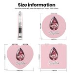 Personalized Birthstone Birth Flower Compact Heart Round Square Makeup Mirror with Name Portable Birthday Wedding Party Gift for Women
