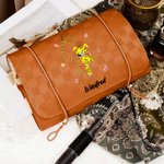 Personalised Yellow-Spotted Leopard Marsupilami PU Leather Makeup Bag with Name Travel Essentials Birthday Gift for Women | Callie × Marsupilami®