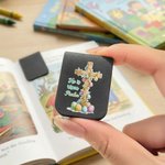 Personalized He Is Risen Easter Egg PU Leather Magnetic Bookmark Clip with Name Birthday Easter  Gift for Book Lovers