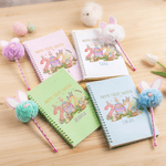 Personalized 2026 Happy First Easter Spiral Notebook and Pom Pom Pen Set with Name Easter Gift for Boys Girls