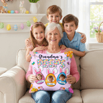 Henkilökohtainen isoäidin Peeps Bunny Ears pääsiäismunat Photo pehmeä heittää tyynyn kansi nimi Home Decor pääsiäinen lahja isoäiti Famliy
