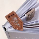 Personalisierte Geburt Blumenstrauß Multicolor PU Leder magnetische Lesezeichen Clip mit Namen Lesen Buch Club Geburtstagsgeschenk für Buchliebhaber