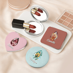 Personalized Birthstone Birth Flower Compact Heart Round Square Makeup Mirror with Name Portable Birthday Wedding Party Gift for Women