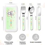 Set di posate personalizzate con nome e custodia per uso quotidiano - Regalo ideale per compleanni e occasioni speciali per bambini