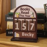 Personalized Plant Books Wooden Read Tracker with Name Bookshelf Decor Daily Use Birthday Gift for Bookworms