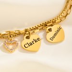 Gepersonaliseerde 1-6 hartvormige hangers armband in twee lagen met gegraveerde naam Prachtige sieraden verjaardag Moederdag cadeau voor moeder oma