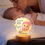 Personalized 3D Clay-Style Baby Appearance LED Night Light with Name Date and Birth Information Room Decor Baby Shower Gift for Newborns
