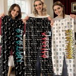 Gepersonaliseerde Punk Metal Rock stijl lange pyjamabroek met koord en naam Dagelijks dragen Verjaardagscadeau voor vrouwen mannen