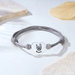 Pulsera ajustable personalizada con retrato de mascota en forma de corazón y nombre joyería de recuerdo regalo de cumpleaños para amantes de mascotas